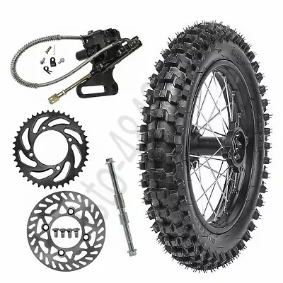 $189.69 • Buy 90/100-14  Rear Wheel Rim Tire Sprocket Disc Axle Dirt Bike CR85 YZ85 RM Apollo