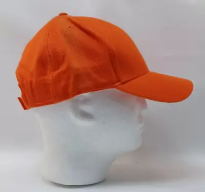 $12.73 • Buy Blaze Orange Hookloop STRAPBACK Baseball Cap/Hat Hunting Solid Plain-rigid Visor