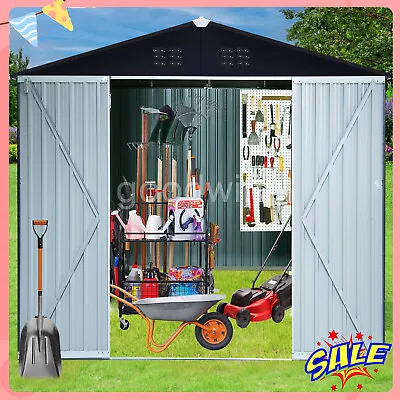 10'x8' Metal Outdoor Storage Shed Heavy Duty Large Garden Tool Shed W/Roof • $408