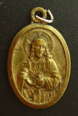 Vintage Sacred Heart Of Jesus Medal Religious Holy Catholic Virgin Mary • $5.59