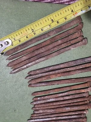 25  Old Nails Iron Vintage New 4  And 3  Oval Lost Head • £8.99