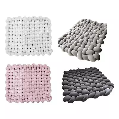 Decorative Crochet Blanket Cable Knit Throw Mat Warm Thick • £25.81