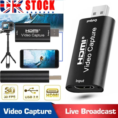 £7.99 • Buy 4K 1080p HD HDMI To USB2.0 Video Audio Capture Card Recorder For Windows Android