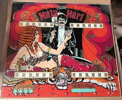 1977 BALLY Pinball Back Glass - Mata Hari EM - New - Rare • $350