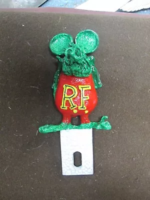 Vintage Rat Fink Ed Roth Hand Painted Ratrod License Plate Topper • $48.39