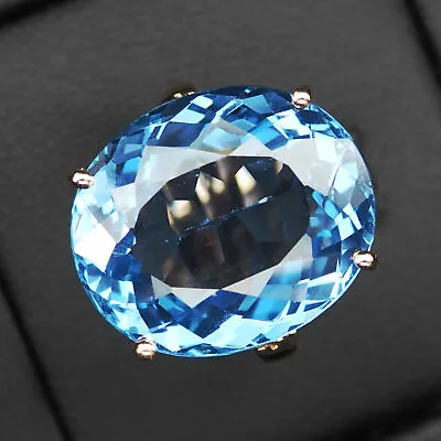 Alluring Topaz Intense Swiss Blue 20.1Ct. 925 Sterling Silver Handmade Ring Gift • $34.99