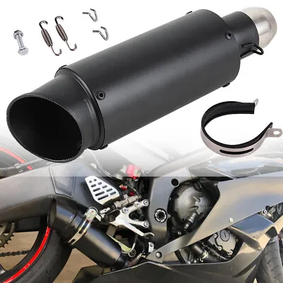 Motorcycle Exhaust Muffler Pipe Slip On Universal For YZF R6 R1 GSXR 750 CBR600 • $43.19