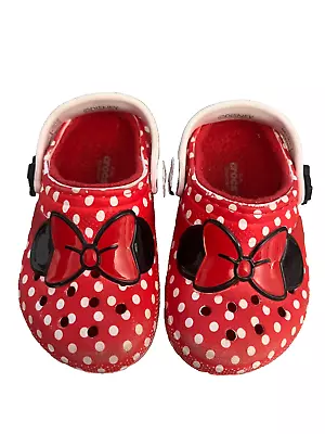 Crocs Disney Minnie Mouse Toddler 8 Slip On Polka Dot Convertable Strap  Clogs • $29.99