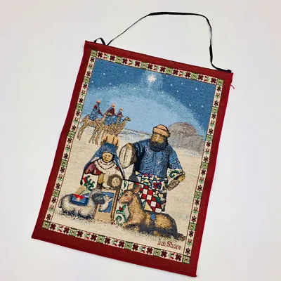 Jim Shore Christmas Nativity Christ's Birth Tapestry Bannerette Wall Hanging  • $13.99