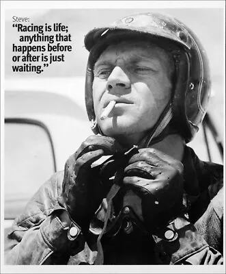 $12.38 • Buy Steve Mcqueen Poster Page . Racing Helmet & Smoking Cigarette . Bb11