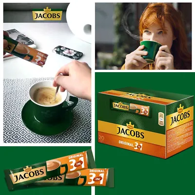 JACOBS 3in1 INSTANT COFFEE STICKS SINGLE SERVINGS FRESH STOCK WHOLESALE UK • £14.99