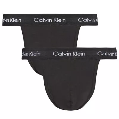 Calvin Klein Cotton Stretch 2 Pack Thongs NB2208 Black • $59.95