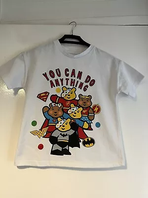 Kids 5-6 Years DC Heroes Children In Need Pudsey Bear T-shirt White 110-116 Cm • £8
