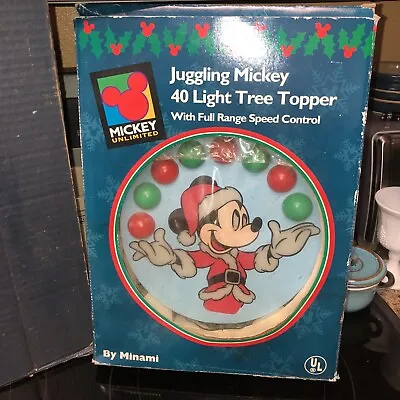 Juggling Mickey 40 Light Up Tree Topper Mouse Minami Christmas Disney Works VTG • $31.99