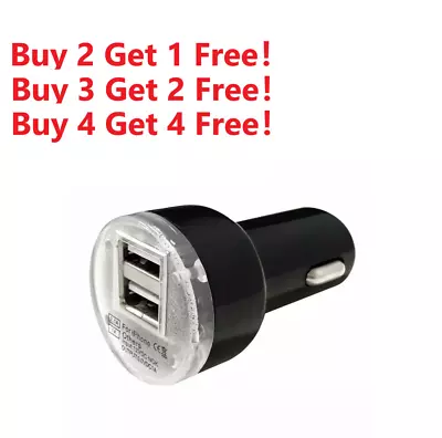 For IPhone Android Samsung Kindle LG HTC Dual USB 2.1A Car Charger Adapter Black • $3.79