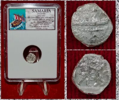 Ancient Coin SAMARIA Phoenician Galley Persian King Lion Silver Obol RARE COIN! • $64.40