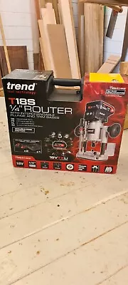 £175 • Buy Trend T18S/R14K2 18V 1/4  Brushless Plunge Router Kit 2x4Ah Battery Cordless Pro