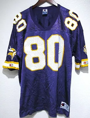 Vtg CRIS CARTER #80 Vikings Champion Jersey XL (48) Nfl 90s Minnesota Error Rare • $32