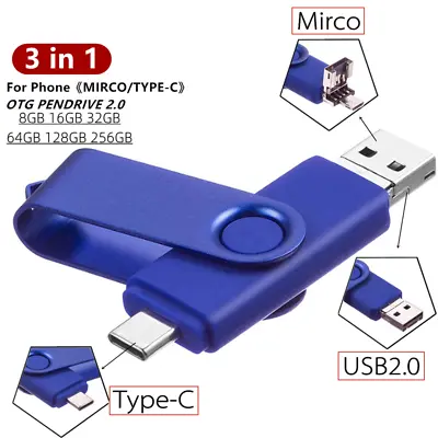 TYPE-C OTG 3 In 1 USB Memory Photo Stick Flash Pen Drive Android/Samsung/PC/Mac • $24.65