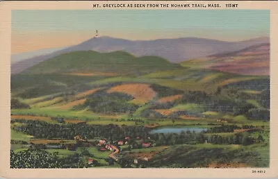 Mt. Greylock As Seen From Mohawk Trail Massachusetts Linen Vintage Post Card • $10.77