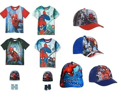 Official Marvel Kids Boys Spider-Man Baseball Caps And T-Shirts For Ages 2-8 • £6.99