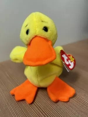 Ty Beanie Baby:  Quackers The Duck  PVC Pellets - ERROR - RARE FIND • $122.80