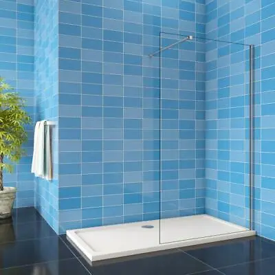 Walk In Shower Enclosure Wet Room Easy Clean NANO Glass Screen Panel Stone Tray • £108