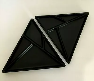 Varages France Black Triangle Divided Plates Set Of 2 • $39.98