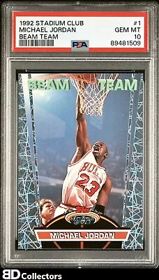 MICHAEL JORDAN #1 PSA 10 1992 Stadium Club BEAM TEAM Gem Mint • $6500