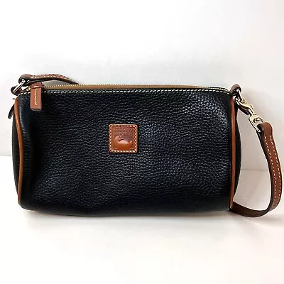 Dooney And Bourke Mini Pebble Grain Leather Barrel Bag Black Brown • £38.09