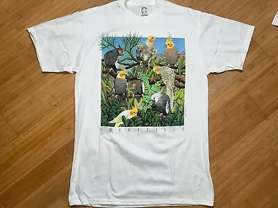 Deadstock New Vintage Men’s Large Birds Of Paradise 90’s Cockatiels T Shirt • $15