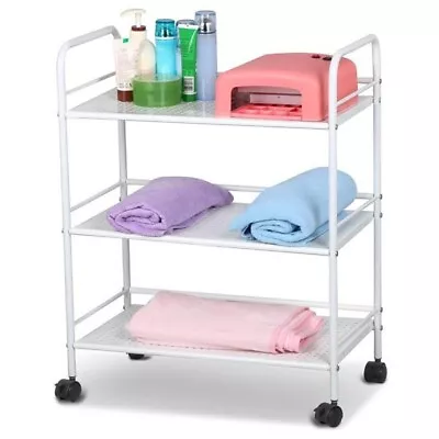 Beauty Trolley Cart Salon Storage Rolling Cart Dentist Wax Treatment Space Saver • £15