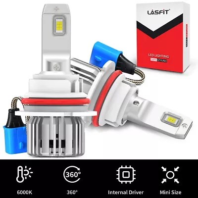 2x LASFIT LCplus LED Bulbs HB5 9007 Headlight High Low Beam Super White 6000K • $39.99