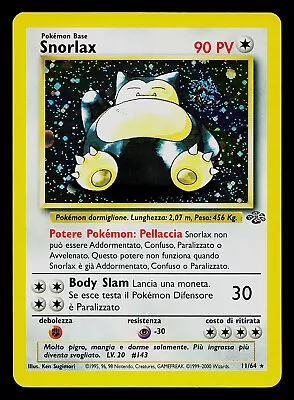 Pokemon Card - Italian Snorlax 11/64 Jungle HOLO SWIRL • $49.99