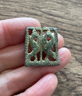 £90 • Buy Medieval. 12th-13th Century. Gilt Bronze Mount/ Buckle Plate. Two Birds Facing.