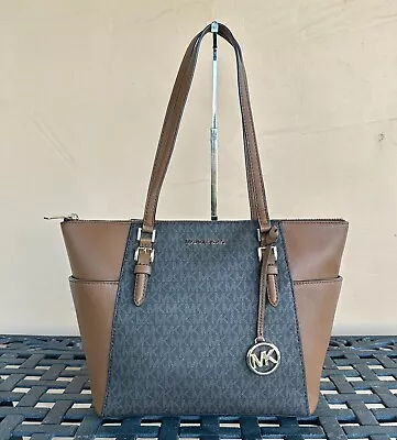 Michael Kors Charlotte Large Top Zip Shoulder Tote Bag Purse • $109