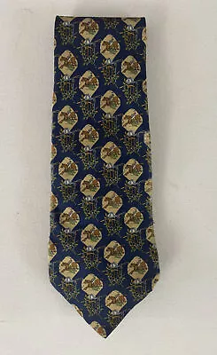 SALVATORE FERRAGAMO Equestrian Them Silk Neck Tie • $9.72