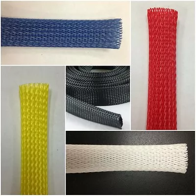 Braided Expandable Sleeve - Wire And Cable Loom Sleeving - Choose Color & Size • $8.77