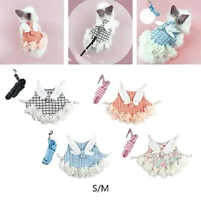 Rabbit Vest Harness Leash Set Bunny Clothes For Pet Supplies Small Animal • £9.86