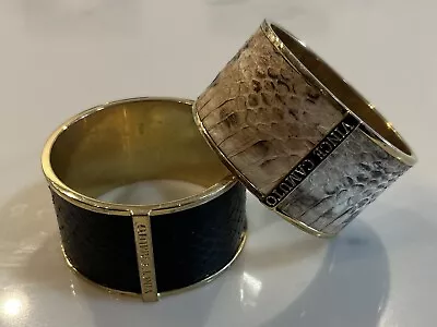 Vince Camuto Gold Snakeskin Bangle Braclets Gold Beige Black • $24.95