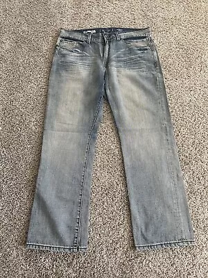 EXPRESS Jeans Rocco Mens 36x30 Slim Fit Blue Denim Straight Leg Jeans Low Rise • $17.99