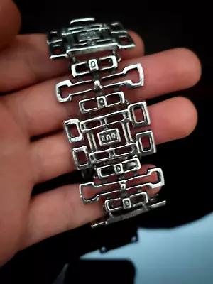 Vintage Designer David Andersen Norway Sterling Silver Modernist Link Bracelet • $585