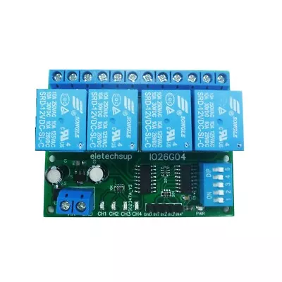 DC5V/12V/24V 4ch Dip Switch Relay Module Flip-Flop Latch Bistable Self-locking • $4.89