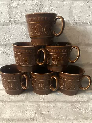 Vintage Tams Brown Mugs X 6 Excellent Condition • £25