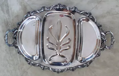 Poole Old English EPCA 5036 Silverplate Footed Handled Tray & 2 Removable Trays • $30