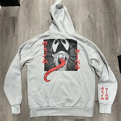 Marvel Comics Venom Japanese Kanji Pullover Medium Gray Hoodie • $17.50