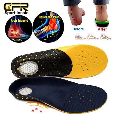 £15.59 • Buy Plantar Fasciitis Orthotic Insoles Shoes Inserts High Arch Support For Flat Feet