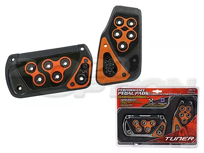 Orange Gunmetal Automatic Brake Gas Pedal Pads For Fiesta Focus Mustang Ranger • $12.99