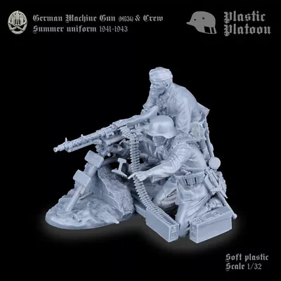 Plastic Platoon German Machine Gun (MG34) & Crew Summer Uniform 2023 Scale 1/32 • $49.90