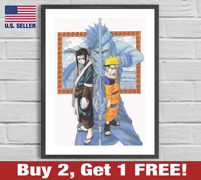 Naruto Uzumaki Sasuke Uchiha Young 18  X 24  Anime Manga Marker Poster Print • $13.48